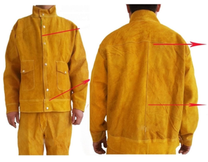 Traje de Soldador Personalizado de Cuero Serraje Ropa de Seguridad de Alta Resistencia con Chaqueta y Pantalones Ignífugos - Product Image 4