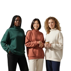 Sudaderas de Invierno Gruesas y Casuales para Mujer, Unisex, Cuello Alto Simulado, Bordado Personalizado con Logotipo - Product Image 1