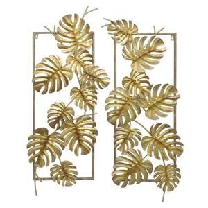 Exquisita pieza de diseño floral de arte de pared de metal de lujo para la decoración de la pared interior del hogar con detalles artísticos elegantes acabados a mano - Product Image 4