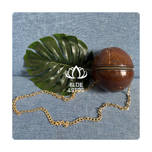 SAC DE COQUILLE DE NOIX DE COCO FAIT À LA MAIN DU VIETNAM POUR LES FEMMES PERSONNALISÉ ZIPPÉ COQUILLE DE COCO SAC À MAIN FASHION MS AMELIA + 84855014447 - Product Image 1