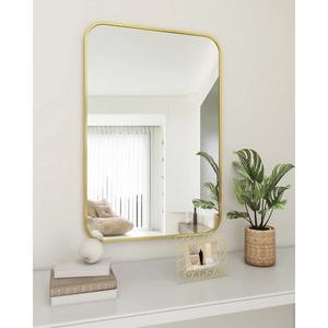 Modern Gold Square Art Deco Wall <b>Mirror</b> Metal Frame Eco-Friendly Wedding Bathroom Vanity Decor Sleek - Product Image 4