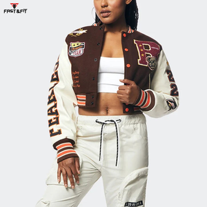 Chenille Patches Varsity Jacket Outdoor Winter Vintage Streetwear College Letterman Baseball Bomber Jacket - Product Image 6