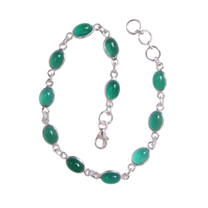 Boho Style Classical <b>Bracelet</b> Jewelry For <b>Women</b> Silver Jewelry 925 Sterling Silver Green Onyx Gemstone Handmade <b>Bracelet</b> Gift - Product Image 1