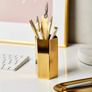 Round shaped metal <b>pen</b> <b>holder</b> for functional workspace setup with durable long lasting desk accessory style - Product Image 2