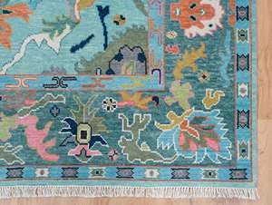 Tapis noués à la main de la meilleure qualité, fabriqués en pure laine, laine filée à la main, tapis en laine noués à la main de qualité supérieure, design Ushak - Product Image 5