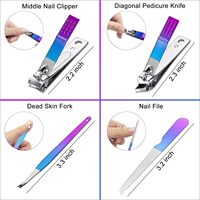 Ensemble de manucure Kit de coupe-ongles professionnel-16 pièces Kit de pédicure en acier inoxydable Outils de soin des ongles Kit de toilettage avec luxueux
