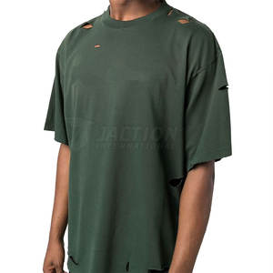 Algodón hecho Slim Fit manga corta hombres camisetas para la venta precio bajo 100% algodón desgastado suelta ajuste impreso camiseta para hombres - Product Image 5