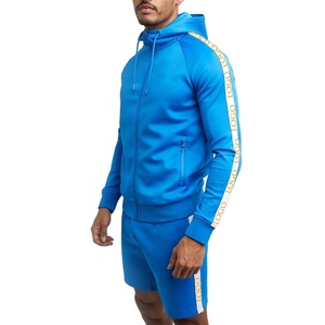 ชุดวอร์ม2ชิ้นผ้าไนลอนแถบสะท้อนแสงสำหรับผู้ชายชุดวิ่งซิปติดป้ายได้ตามต้องการสำหรับฤดูร้อน - Product Image 1