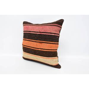 Brown Wool Kilim <b>Patchwork</b> Pillow 16x16 Inch Decorative Accent Pillow Vintage Floral Print Woven <b>Bedding</b> Floor Portable - Product Image 4
