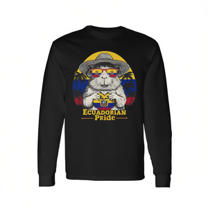 T-shirt a maniche lunghe Ecuadorian Pride per bambini e taglie forti, con design bandiera tramonto per amanti dei porcellini d'India, con funzione compressiva - Product Image 2