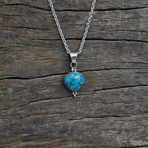 จี้ทองแดงสีเขียวขุ่นสีเงินขนาดเล็กจี้ทองแดงสีเขียวขุ่นจี้เงินสีฟ้าคราม - Product Image 3