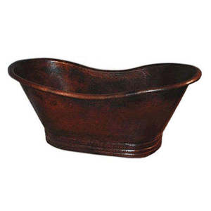 Bañera Independiente de Cobre para Hotel u Hogar, Acabado Cromado Plateado, con Diseño Decorativo y Pulido - Product Image 4