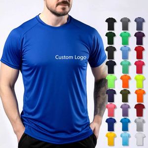 Logo personnalisé sérigraphié à séchage rapide 100% polyester maille cou Marathon 5K événement sportif hommes T-Shirt tissu tricoté Design blanc - Product Image 6