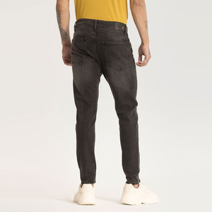 Jeans en denim respirant de haute qualité pour hommes, coupe régulière, taille mi-haute, tendance, délavé, décontracté, vente chaude - Product Image 3