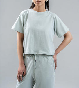 Camiseta de Gran Tamaño para Mujer, Color Block, 220g, 100% Algodón, Rayas, Personalizada, de Alta Calidad, Manga Corta, Verano, Venta al Por Mayor de Fábrica - Product Image 1