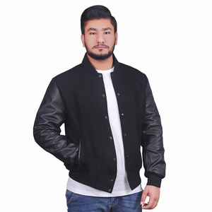 Recién llegado, chaquetas universitarias para hombre, manga de cuero, cuello levantado, ropa de calle, moda Letterman Varsity, chaquetas de béisbol para adultos - Product Image 3