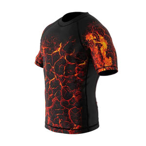 Haute Performance Logo Personnalisé Conception Manches Courtes Rash Guard Tissu Respirant Sublimation BJJ MMA pour Adultes - Product Image 3