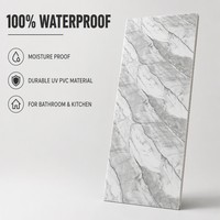 Panneau mural en PVC UV gris marbré fumé blanc, imperméable, revêtement décoratif intérieur