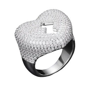 925 Plata VVS Moissanite Anillo de diamantes 14K 18K Chapado en oro amarillo Personalizado Hip hop Iced Out Anillo de diamantes de banda personalizada - Product Image 4