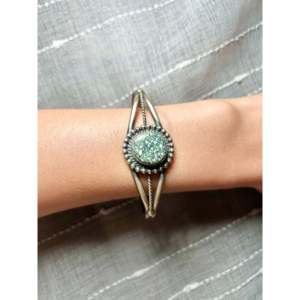 Dave Skeets New Lander Variscite & Sterling <b>Silver</b> Fashion <b>Cuff</b> <b>Bracelet</b> - Product Image 5