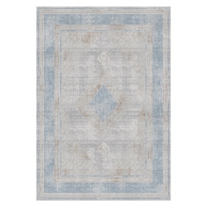 RUGS DEPOT LXDP-0026 Wholesale Grey Silver Contemporary Geometric Digital Printed Machine Washable Chenille Area Rug Non <b>Slip</b> - Product Image 1