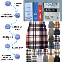 Mini robe à carreaux d'hiver Jupe en laine à carreaux Multi Tartan Jupe à carreaux classique en flanelle pour femmes Mini jupe à carreaux A Line