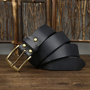 Ceinture en cuir de qualité supérieure pour hommes en cuir véritable boucle ardillon ceintures en cuir fantaisie de haute qualité - Product Image 1