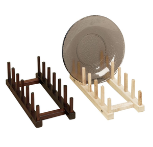 Support de plaque en bois avec égouttoir organisateur de plaque pour armoire économiseur d'espace vaisselle support en bois fournisseur en gros - Product Image 2