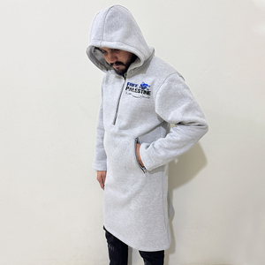 เสื้อฮู้ดดี้ผู้ชายคุณภาพสูง คลาสสิก สำหรับฤดูหนาว ผ้าฟลีซหนานุ่ม ทรงโอเวอร์ไซส์ สีพื้น ปรับแต่งได้ ปักลายได้ ผ้าฝ้าย 100% กันลม - Product Image 3