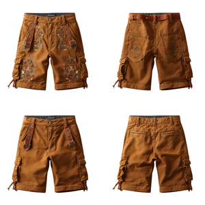 Pantalones Cortos Bávaros de Gamuza Marrón Rústica para Hombre, Personalizados, Bordados, Tradicionales para Oktoberfest, Proveedor Mayorista - Product Image 1
