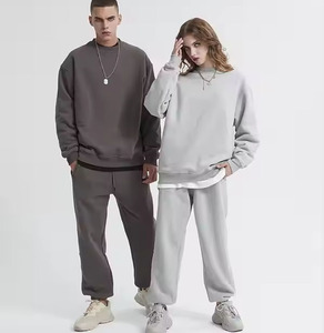 Unisex Heavy 100% Cotton Knitted Fleece Sweatshirt Custom Print Logo Winter Oversized Crewneck <b>Pullover</b> <b>Men</b> Solid 200 Grams - Product Image 3