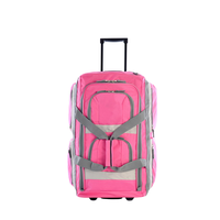 Sac de voyage à roulettes rose léger et durable avec 8 poches, multifonctionnel, sac de voyage avec roues, bagage à main professionnel