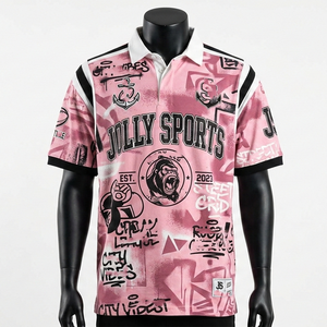 Chemise de rugby pour homme, 240 GSM, coton piqué premium, bleu, panneau à rayures contrastées, logo en relief, personnalisable, pour chemises polo - Product Image 5