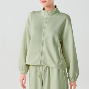 Alta calidad logotipo personalizado cremallera Crop Top sudaderas con capucha sudadera pulóver sudaderas con capucha para mujer - Product Image 5