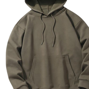 Sudadera con capucha de gran tamaño verde Premium, suéter de lana pesada Unisex, sudadera lisa, ropa de calle, Top informal holgado con capucha cálida para invierno - Product Image 2