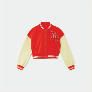 Chaqueta de béisbol Varsity de lana 100% para mujer, chaqueta de béisbol Varsity de calidad superior, ajustada, con logotipo personalizado bordado, venta al por mayor, chaquetas Varsity para mujer - Product Image 1