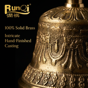 Campana Vajra Artigianale in Ottone a Cinque Fili, Strumento Rituale Professionale di Grado Tibetano Buddista, Fornitura all'Ingrosso - Product Image 3