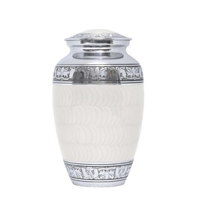 Urne funéraire en métal pour adultes, vente en gros, style Art Déco, fabrication artisanale, glaçure mate, impression personnalisée - Product Image 1