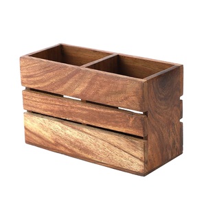 Double Faucet 2-Layer Wood Standing <b>Kitchen</b> <b>Storage</b> <b>Rack</b> Cutlery Holder Utensils Organizer Dispenser <b>Storage</b> Caddy Best - Product Image 1