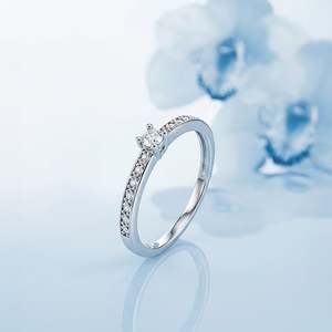 Jeulia Minimalist Oval Cut Pave Promise <b>Ring</b> 18K Gold Plated Sterling Silver - Product Image 4