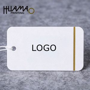 Etiquetas colgantes de papel reciclado ecológicas con estampado en lámina dorada, tarjeta de papel impresa personalizada para ropa, regalos y empaques de marca - Product Image 2