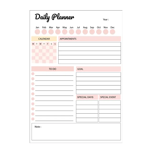 Dry Erase 2023 Daily Planner Organizer Model-1 Reusable Durable Polystyrene Material Holds The Surface With Static Electricity