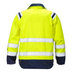 Chaqueta reflectante personalizable de alta visibilidad, ropa de trabajo de poliéster transpirable, clase 3, antiestática, alta visibilidad, resistente al agua - Product Image 4