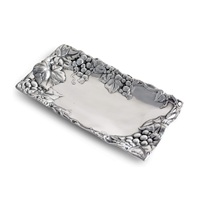 Plateau de service à pain moderne en métal poli à la main avec motif raisin Plateau en aluminium coulé au sable au prix de gros direct d'Inde