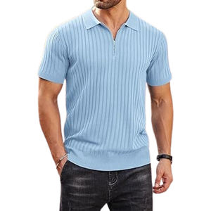 Camisas de Golf con cremallera personalizadas de alta calidad para hombre, manga corta, cuello transpirable, cuello bordado, antiarrugas, informales para polos - Product Image 2