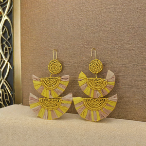 Ventas calientes Pendientes de diseño de bordado dorado multicolor clásico Estilo clásico de moda Unisex para regalos y fiestas - Product Image 4