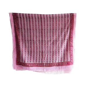 Bagru Block Print Floral Pink Cotton <b>Sarong</b> <b>Beach</b> <b>Wrap</b> Pareo - Product Image 3