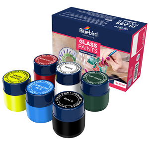 Les peintures sur verre vibrantes BLUEBIRD créent de superbes œuvres d'art en vitrail-25ML-Lot de 6 (primaire) - Product Image 1