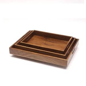 Bandeja de madera para servir con acabado natural para decoración de mesa de fiesta de boda, uso de servicio de catering, servicio delicioso - Product Image 1