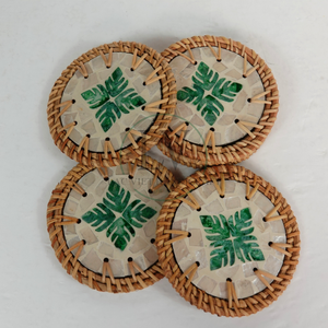 Posavasos Clásico de Madera Natural Ecológico con Cerámica en el Centro, Accesorio de Cocina Hecho en Vietnam - Product Image 4